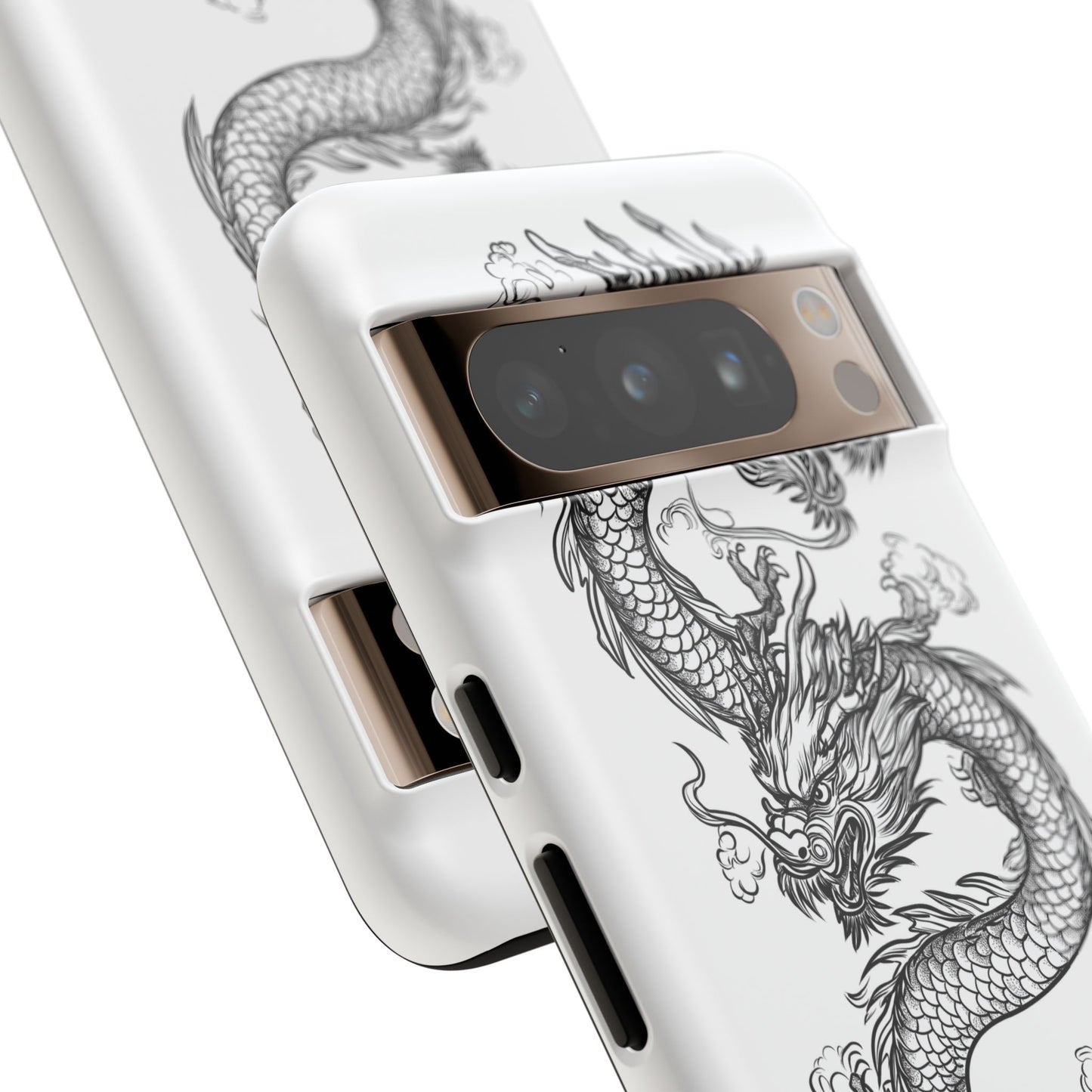 Dragons Phone Cases - Black Ink Tattoo Design of Dragons Tough Cases