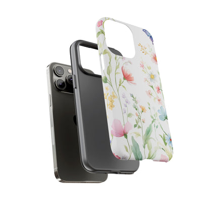 Watercolor Wildflower & Butterfly Phone Case - iPhone, Samsung, and Google case