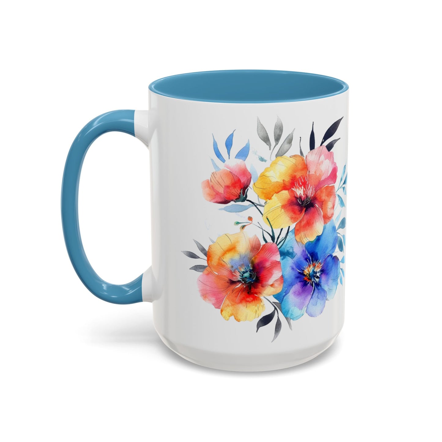 Oil colored  Wildflowers Accent Coffee Mug,  (11oz, 15oz)