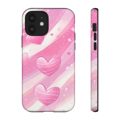 Pink Hearts Phone Case - iPhone, Samsung, and Google case