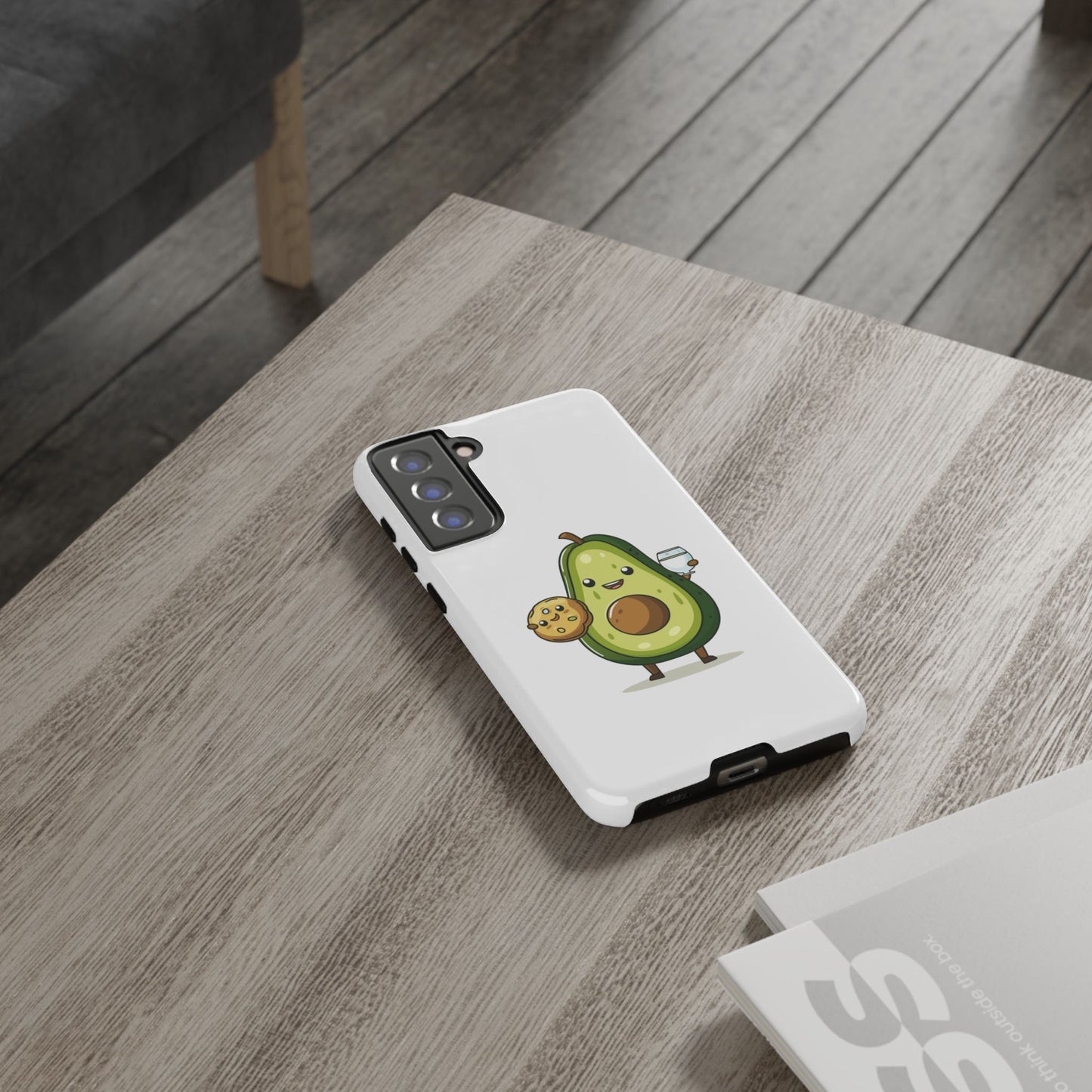 Tough Cases with Cute avocado cartoon character for iPhone, Samsung, and Google case