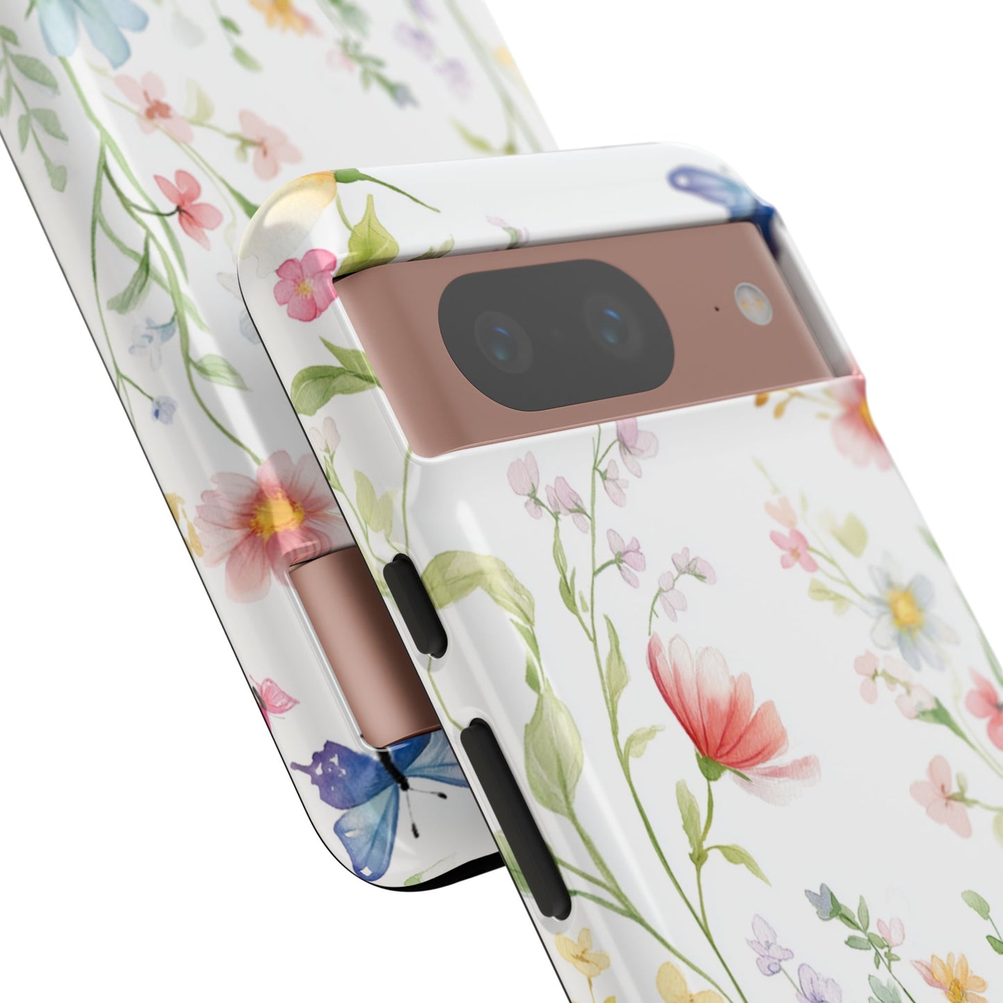 Watercolor Wildflower & Butterfly Phone Case - iPhone, Samsung, and Google case