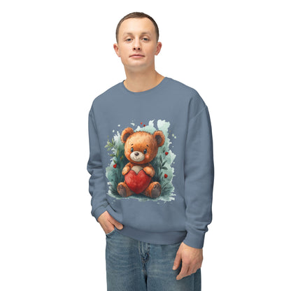 Teddy Bear Unisex Lightweight Crewneck Sweatshirt