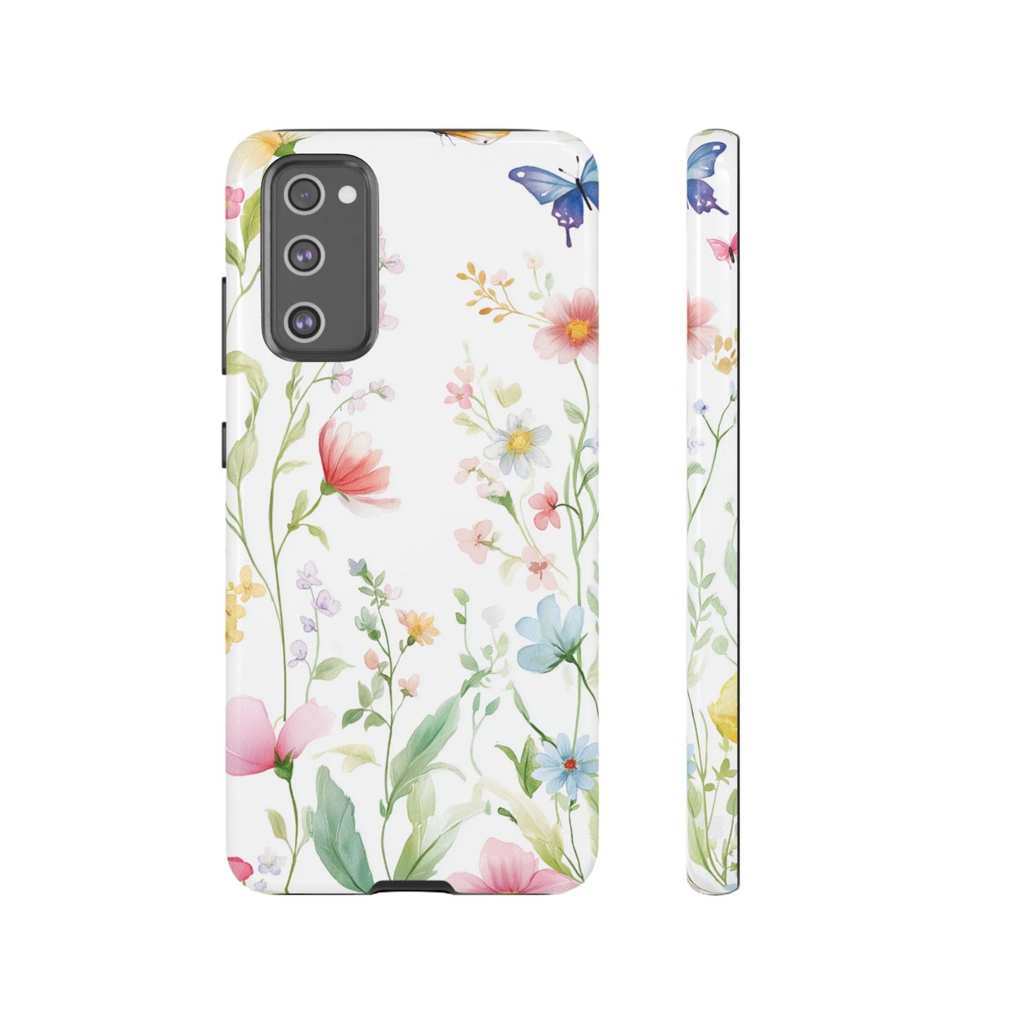 Watercolor Wildflower & Butterfly Phone Case - iPhone, Samsung, and Google case