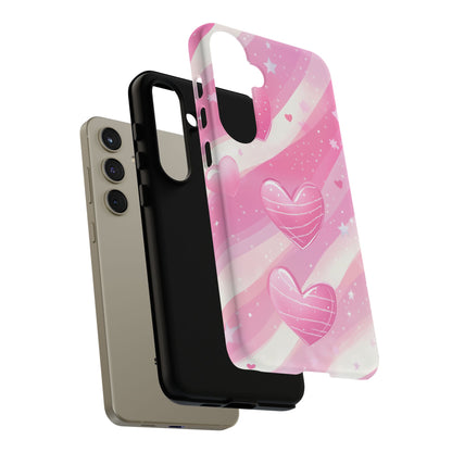 Pink Hearts Phone Case - iPhone, Samsung, and Google case