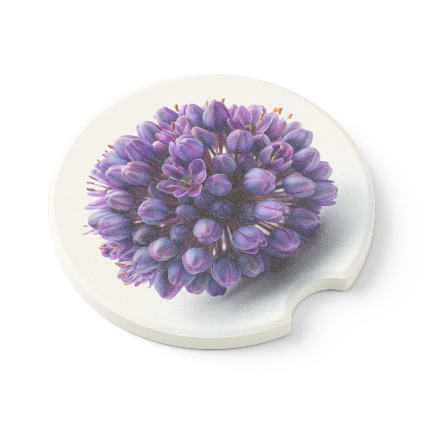 Allium Flower Soapstone Car Coaster - Paraw