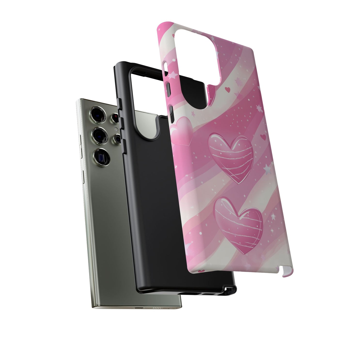 Pink Hearts Phone Case - iPhone, Samsung, and Google case