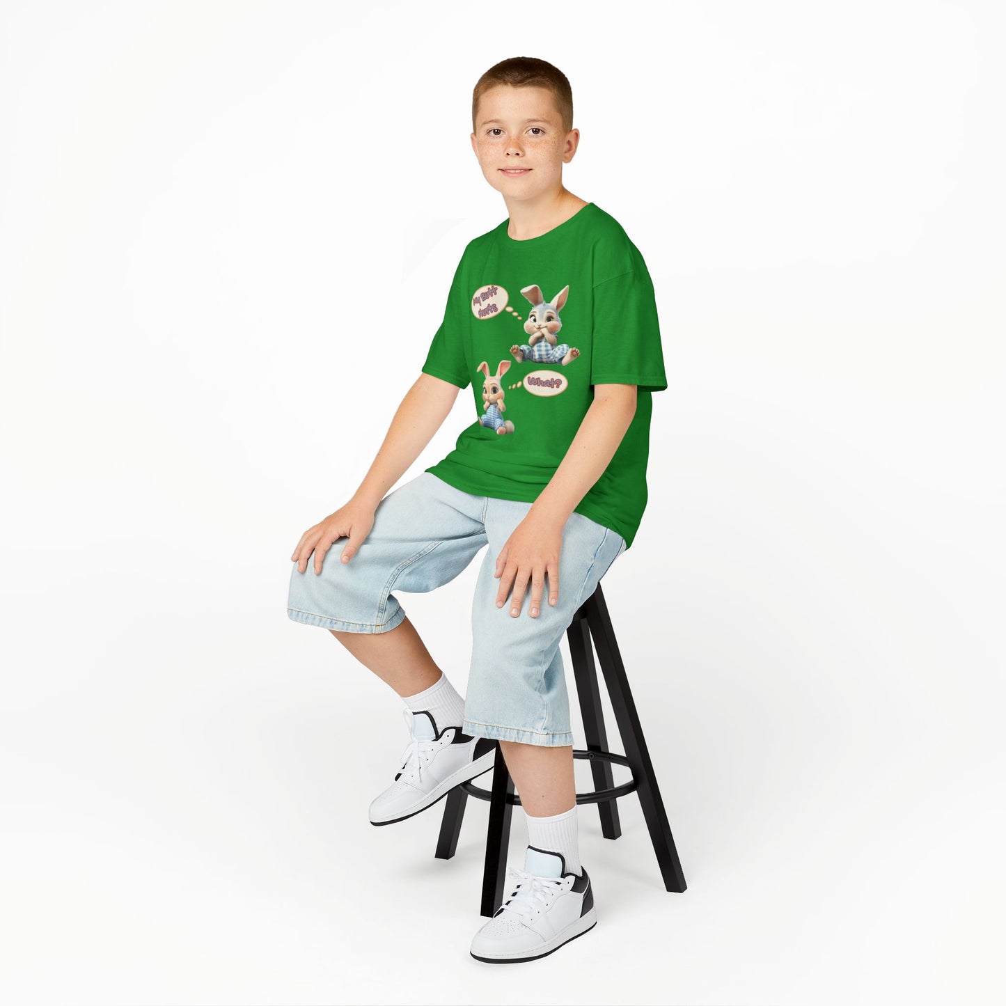Cute Bunny Youth Heavy Cotton Tee - "My Butt Hurts" Graphic T-Shirt