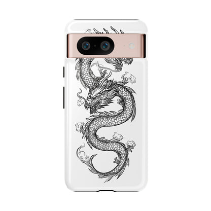 Dragons Phone Cases - Black Ink Tattoo Design of Dragons Tough Cases