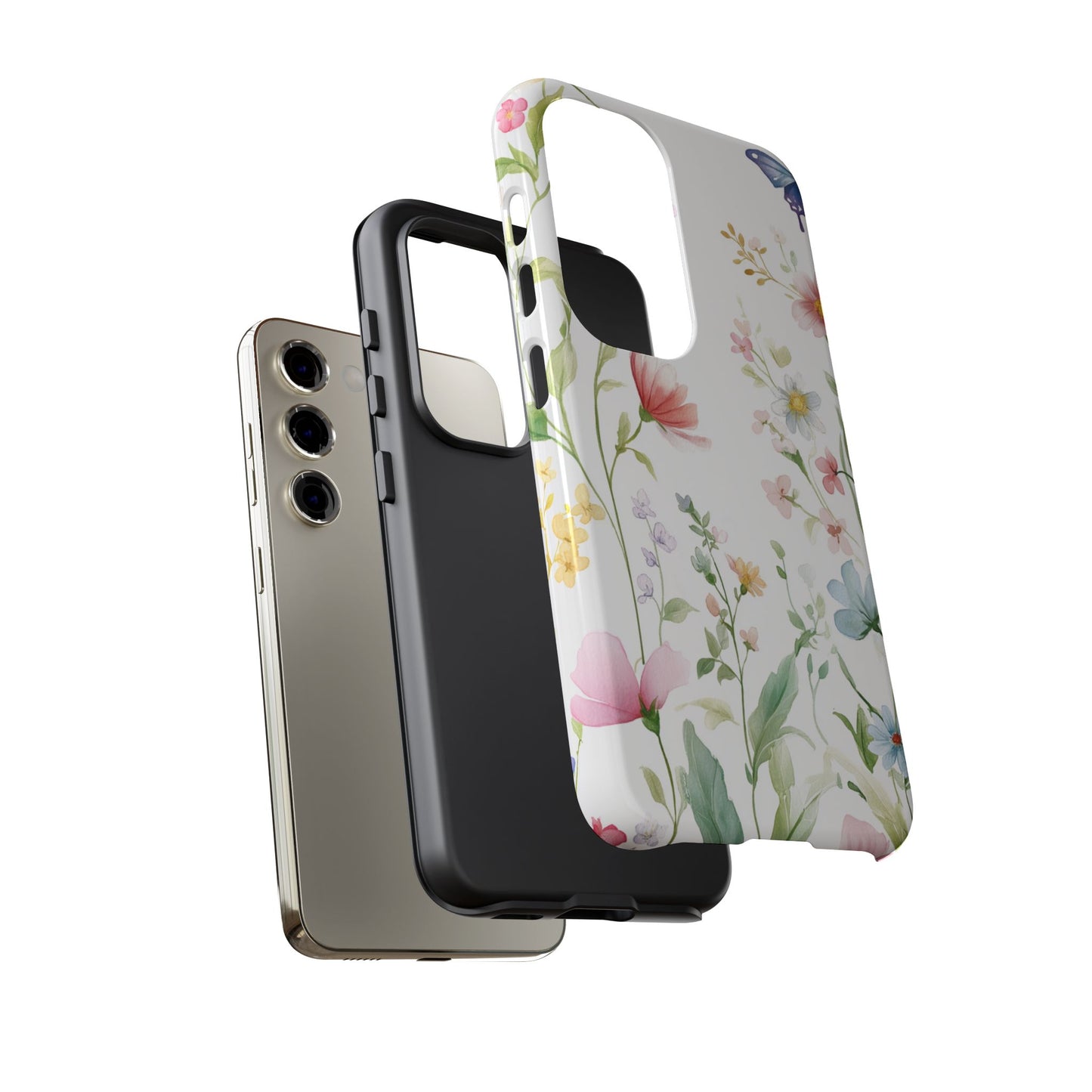 Watercolor Wildflower & Butterfly Phone Case - iPhone, Samsung, and Google case