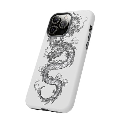 Dragons Phone Cases - Black Ink Tattoo Design of Dragons Tough Cases