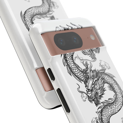 Dragons Phone Cases - Black Ink Tattoo Design of Dragons Tough Cases