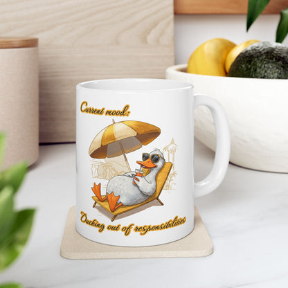 Chillaxing Duck Ceramic Mug - Fun Coffee Cup for Relaxation Lovers