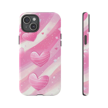 Pink Hearts Phone Case - iPhone, Samsung, and Google case