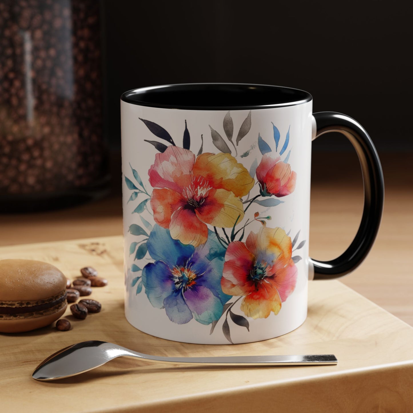 Oil colored  Wildflowers Accent Coffee Mug,  (11oz, 15oz)