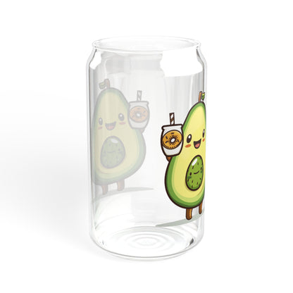 Cute Avocado Sipper Glass, 16oz