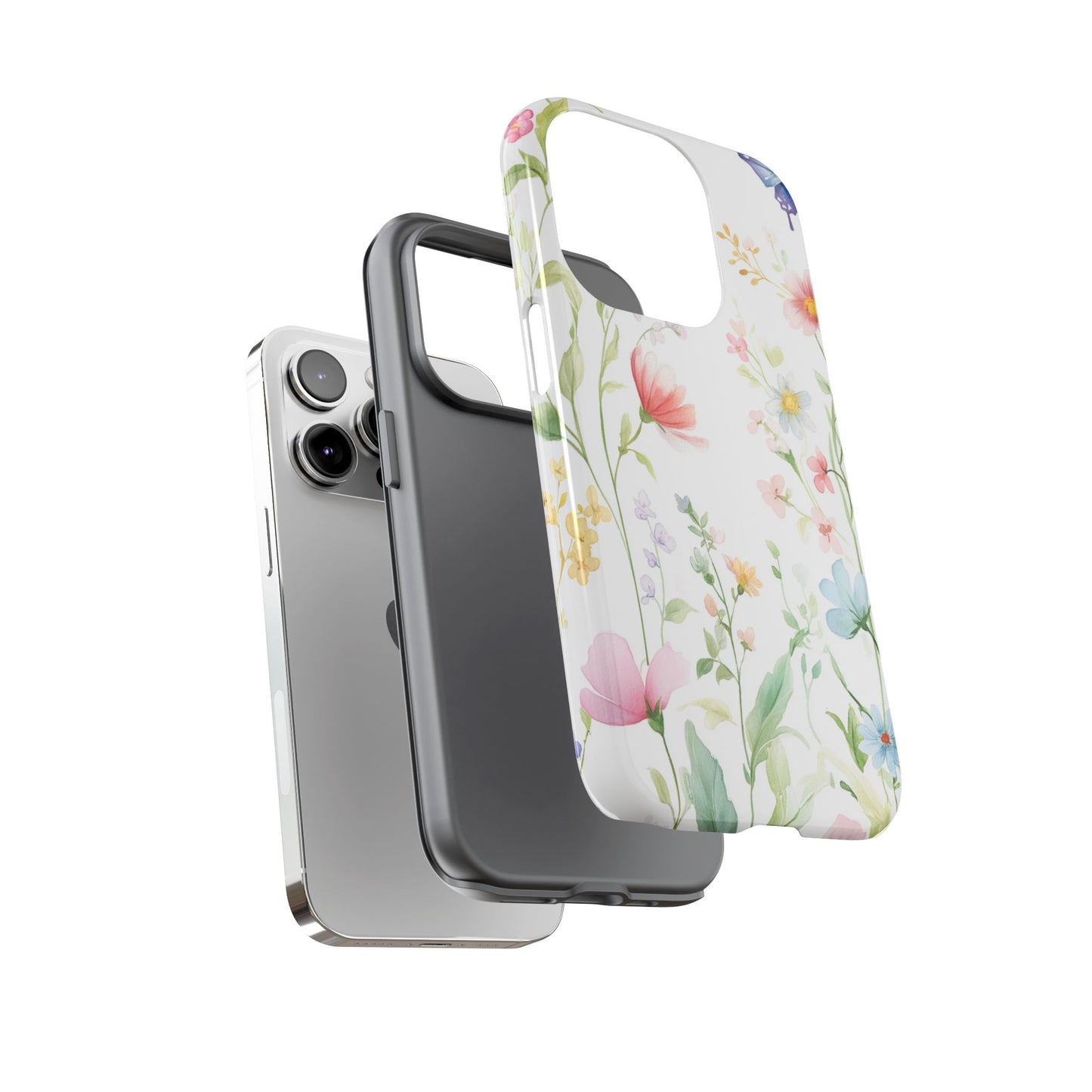 Watercolor Wildflower & Butterfly Phone Case - iPhone, Samsung, and Google case