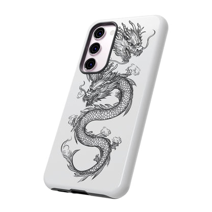 Dragons Phone Cases - Black Ink Tattoo Design of Dragons Tough Cases