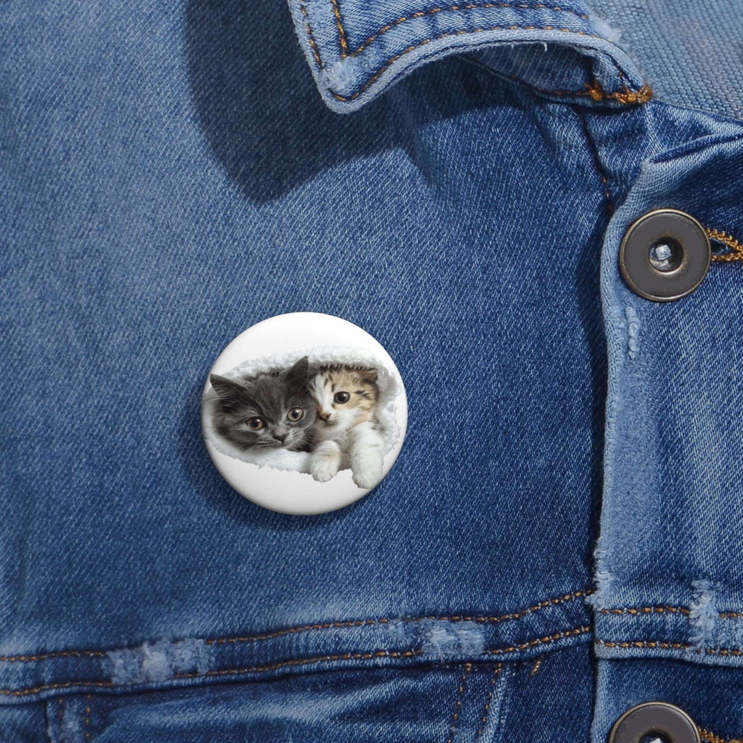 Custom Pin Buttons - Cute Cat Design for Cat Lovers - Paraw