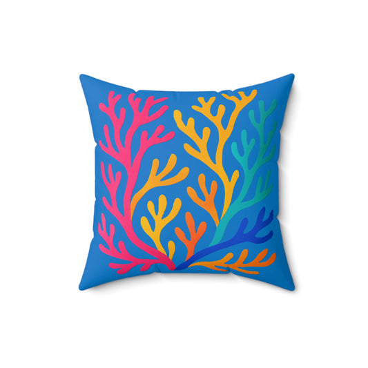 Colorful Coral Design Square Pillow - Cozy Home Accent