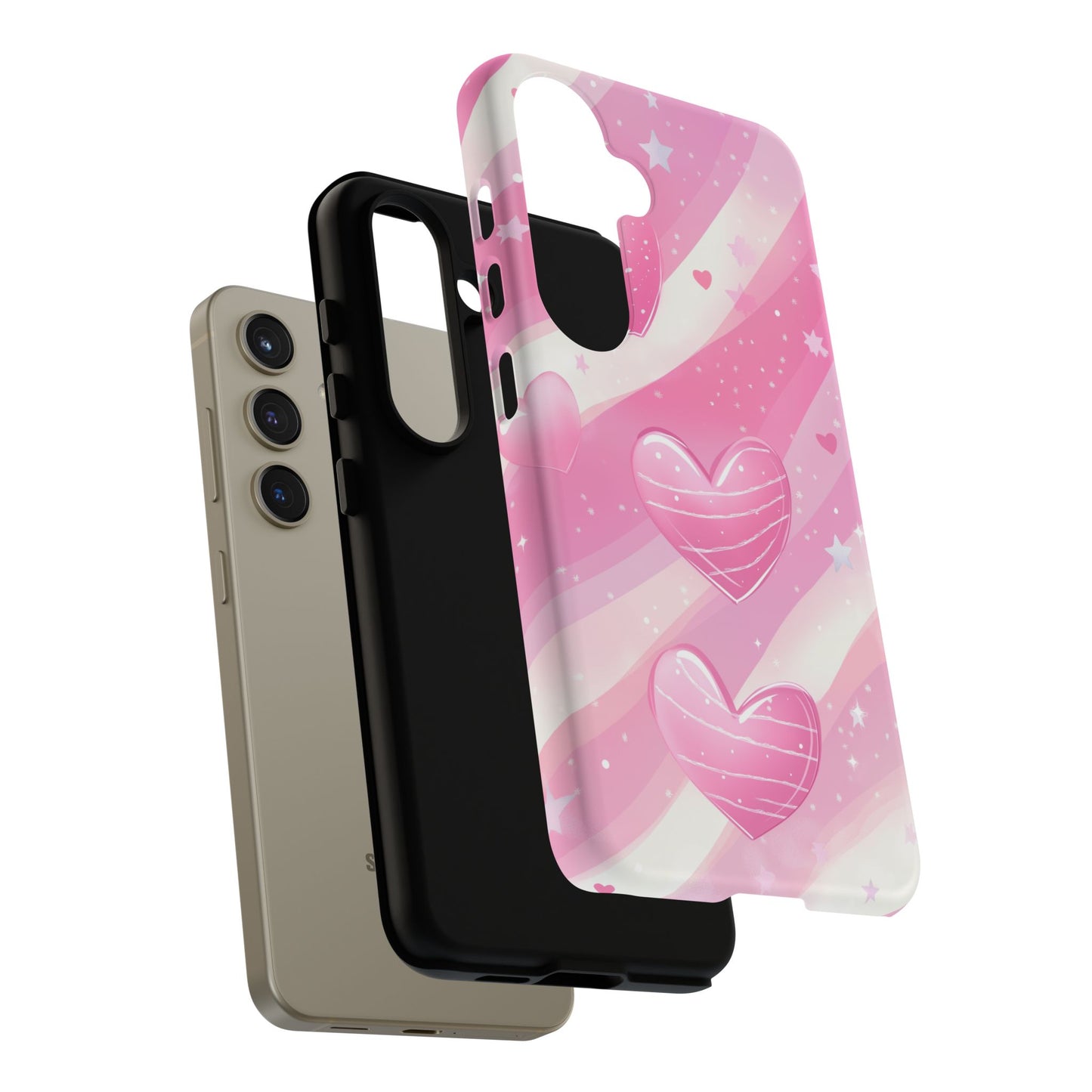 Pink Hearts Phone Case - iPhone, Samsung, and Google case