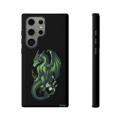 Tough Cases with Green Glowing Dragon design for iPhone, Samsung, and Google