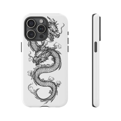 Dragons Phone Cases - Black Ink Tattoo Design of Dragons Tough Cases