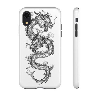 Dragons Phone Cases - Black Ink Tattoo Design of Dragons Tough Cases