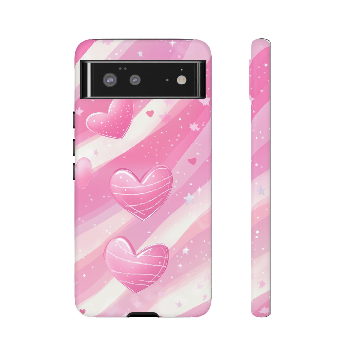 Pink Hearts Phone Case - iPhone, Samsung, and Google case