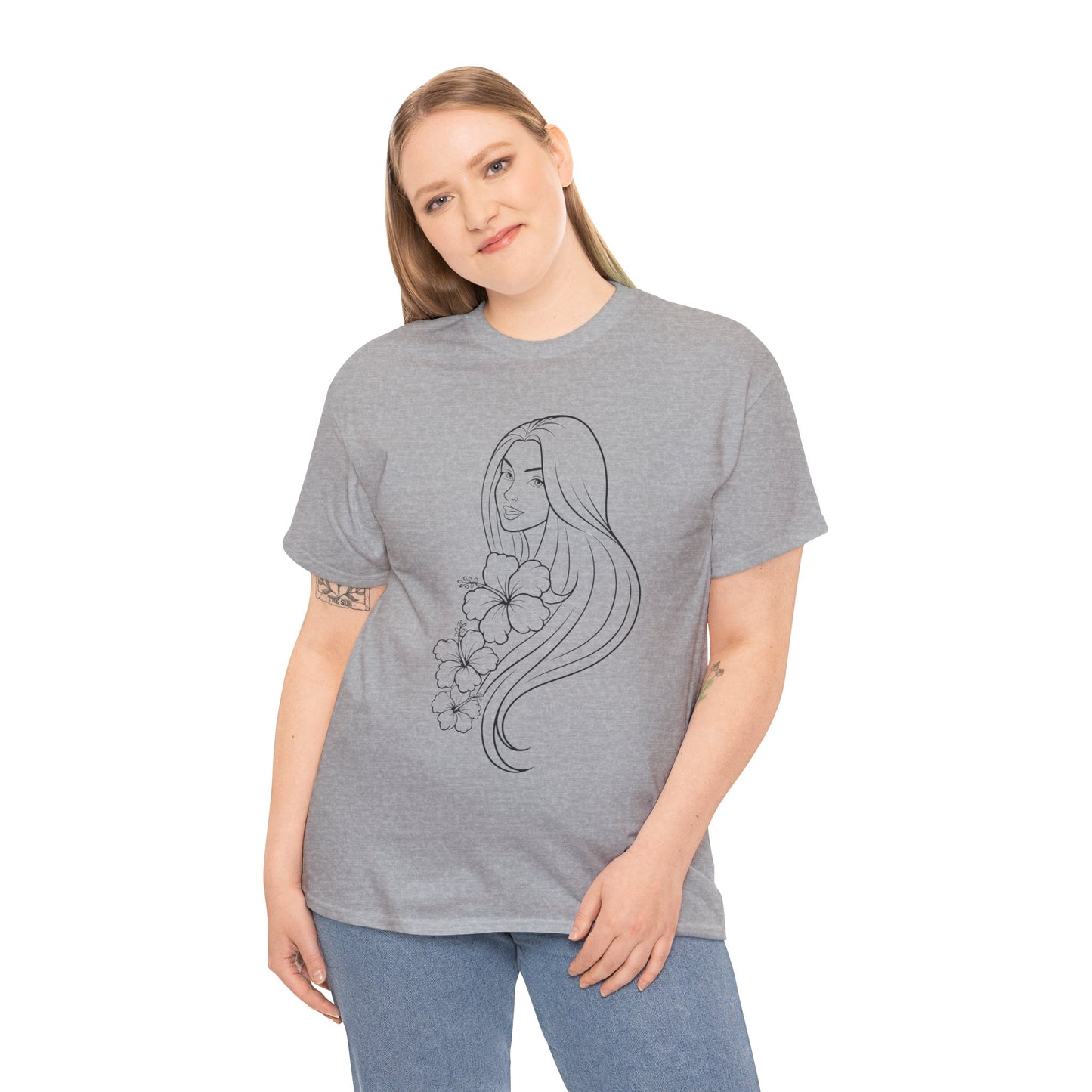 Floral Princess Cotton Tee - Chic Casual Wear - Birthday Gift - Mother's Day Gift