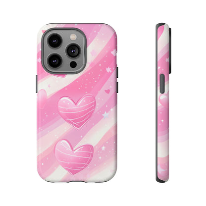 Pink Hearts Phone Case - iPhone, Samsung, and Google case