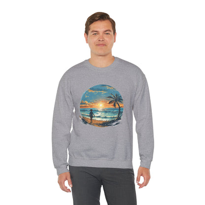 Unisex Heavy Blend™ Crewneck Sweatshirt - Colorful Beach Design