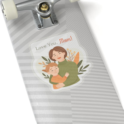Love You, Mom! Kiss-Cut Stickers - Heartfelt Gifts for Mother's Day