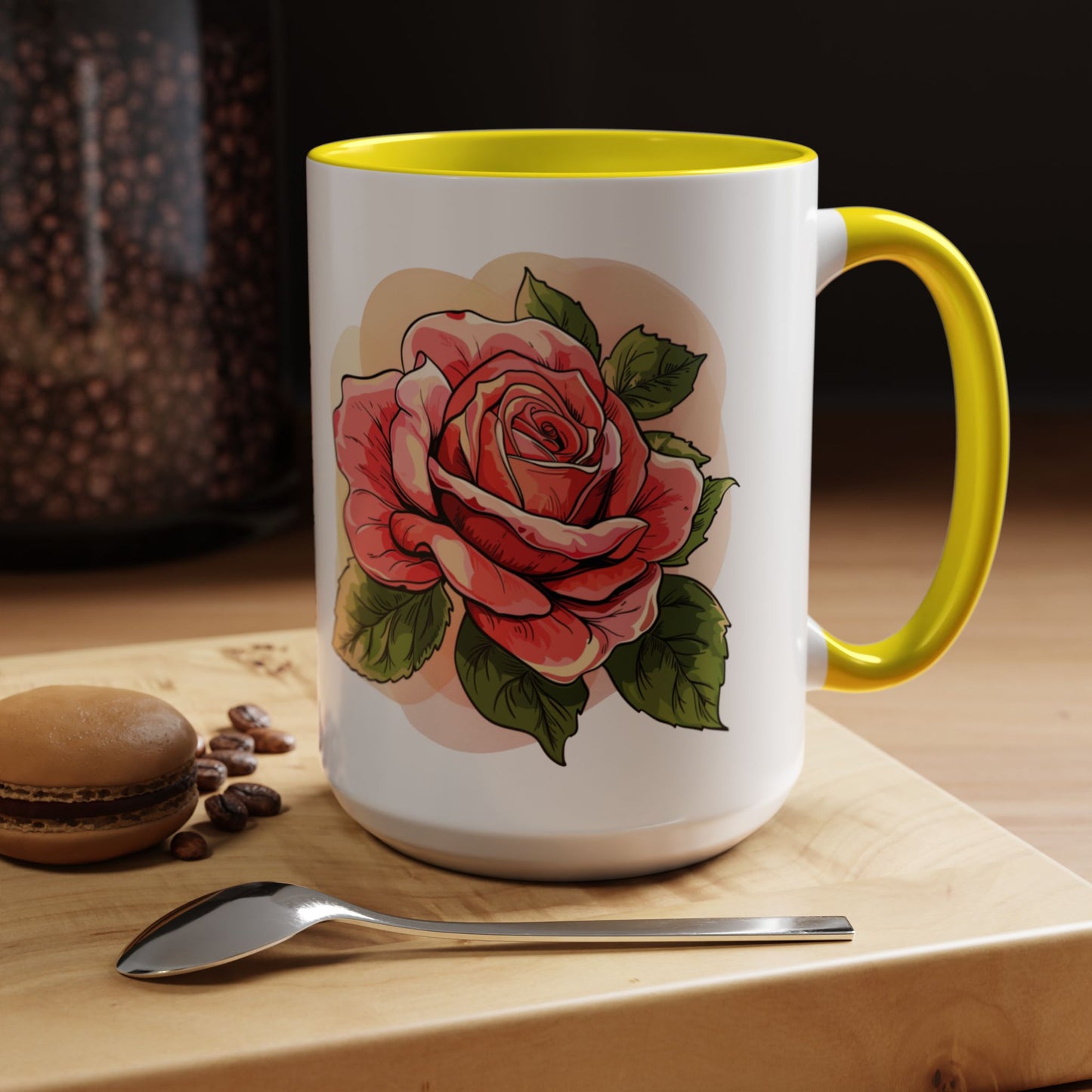 Elegant Floral Accent Coffee Mug - Perfect Gift for Garden Lovers