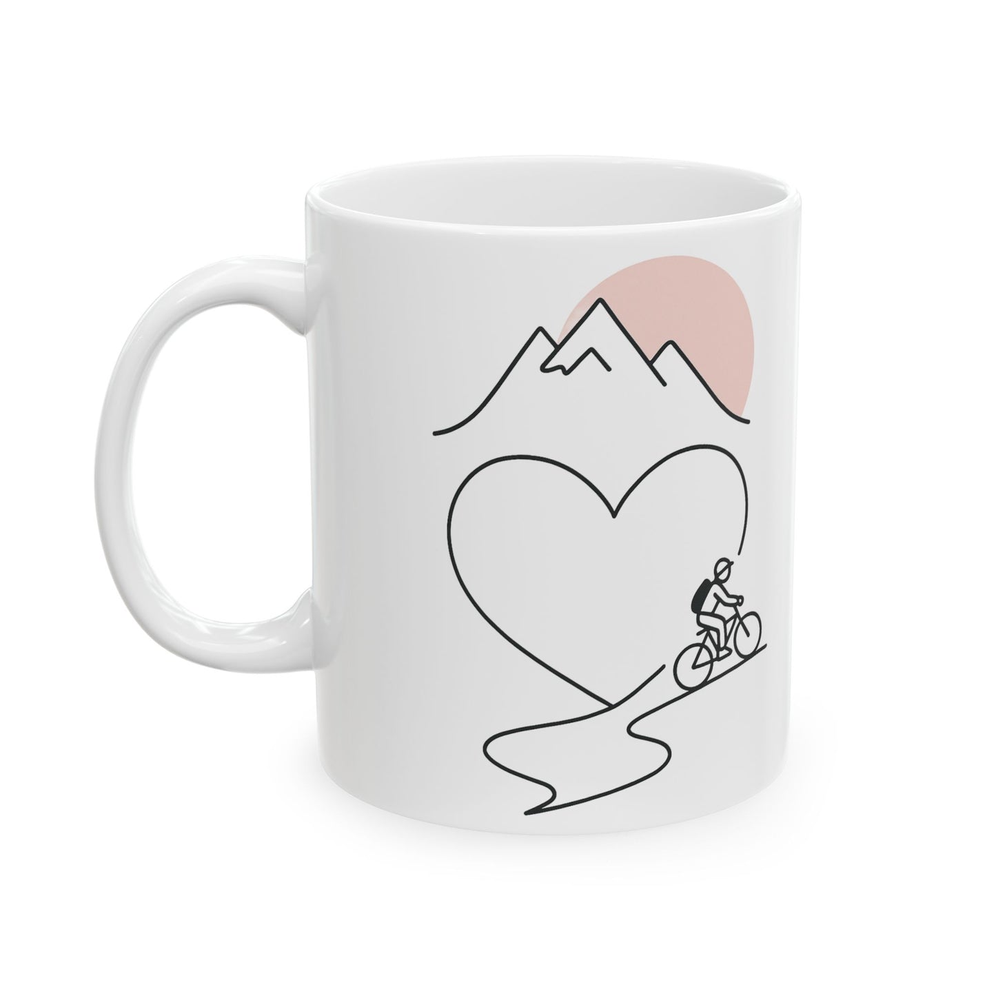 Adventure Heart Ceramic Mug - Perfect for Outdoor Lovers