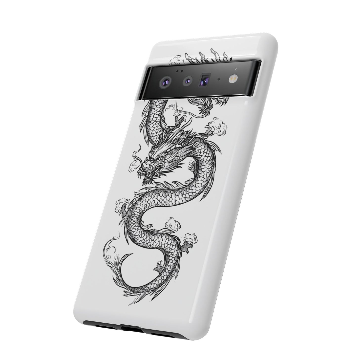 Dragons Phone Cases - Black Ink Tattoo Design of Dragons Tough Cases