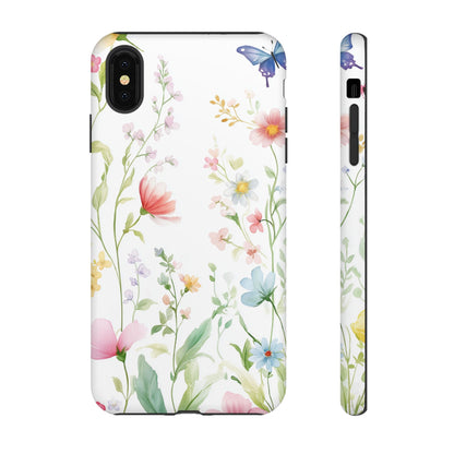 Watercolor Wildflower & Butterfly Phone Case - iPhone, Samsung, and Google case