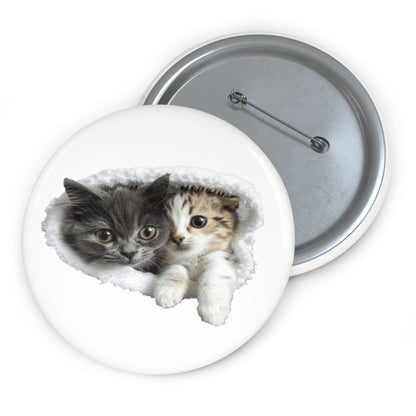 Custom Pin Buttons - Cute Cat Design for Cat Lovers - Paraw