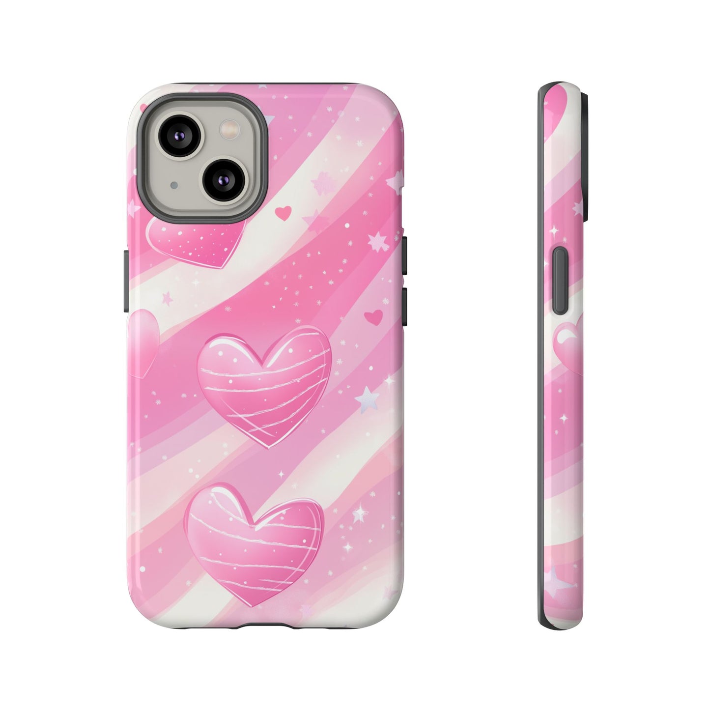 Pink Hearts Phone Case - iPhone, Samsung, and Google case