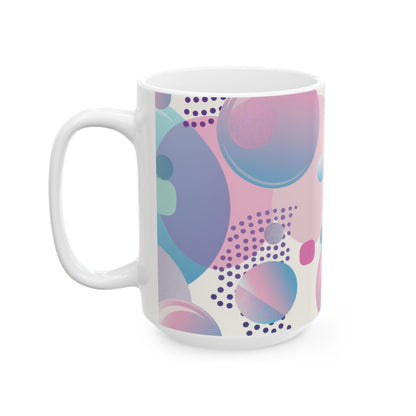 Bubbles Shapes Ceramic Mug - (11oz, 15oz)