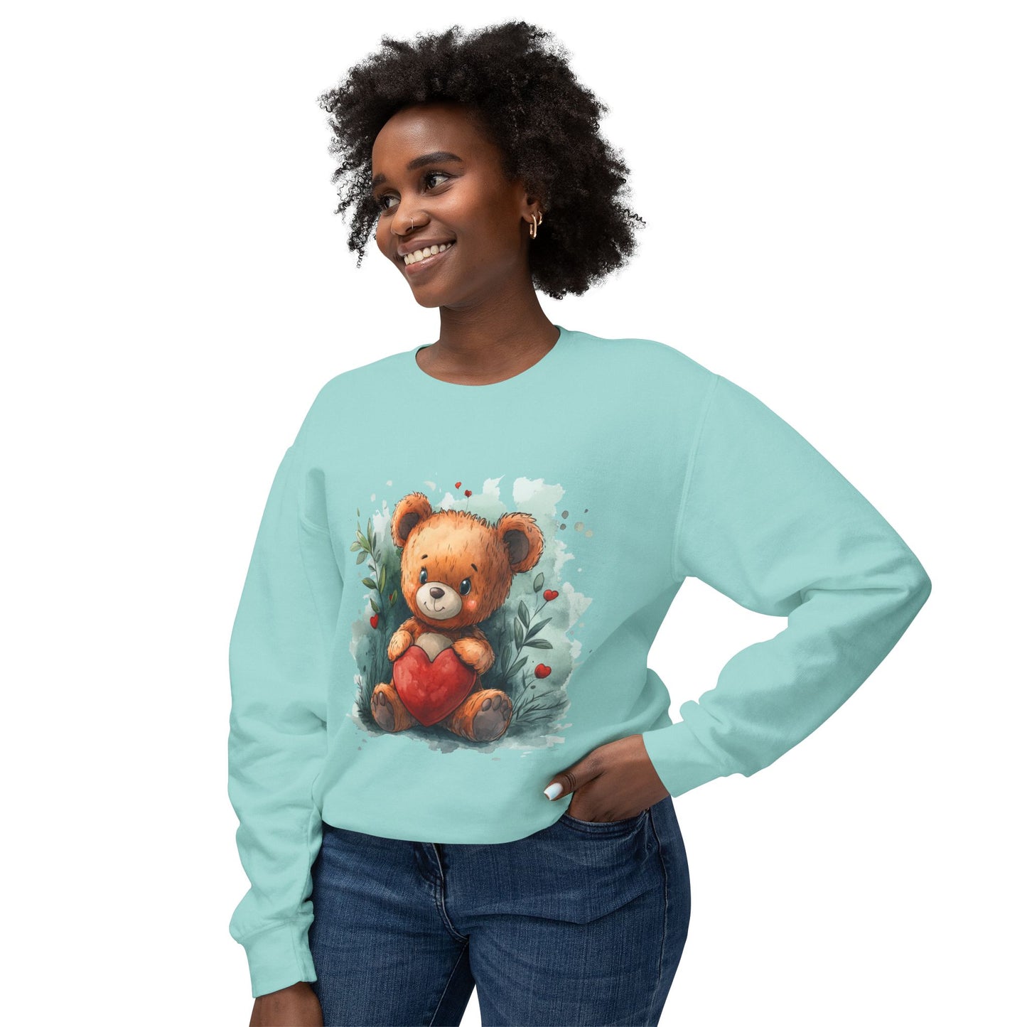 Teddy Bear Unisex Lightweight Crewneck Sweatshirt