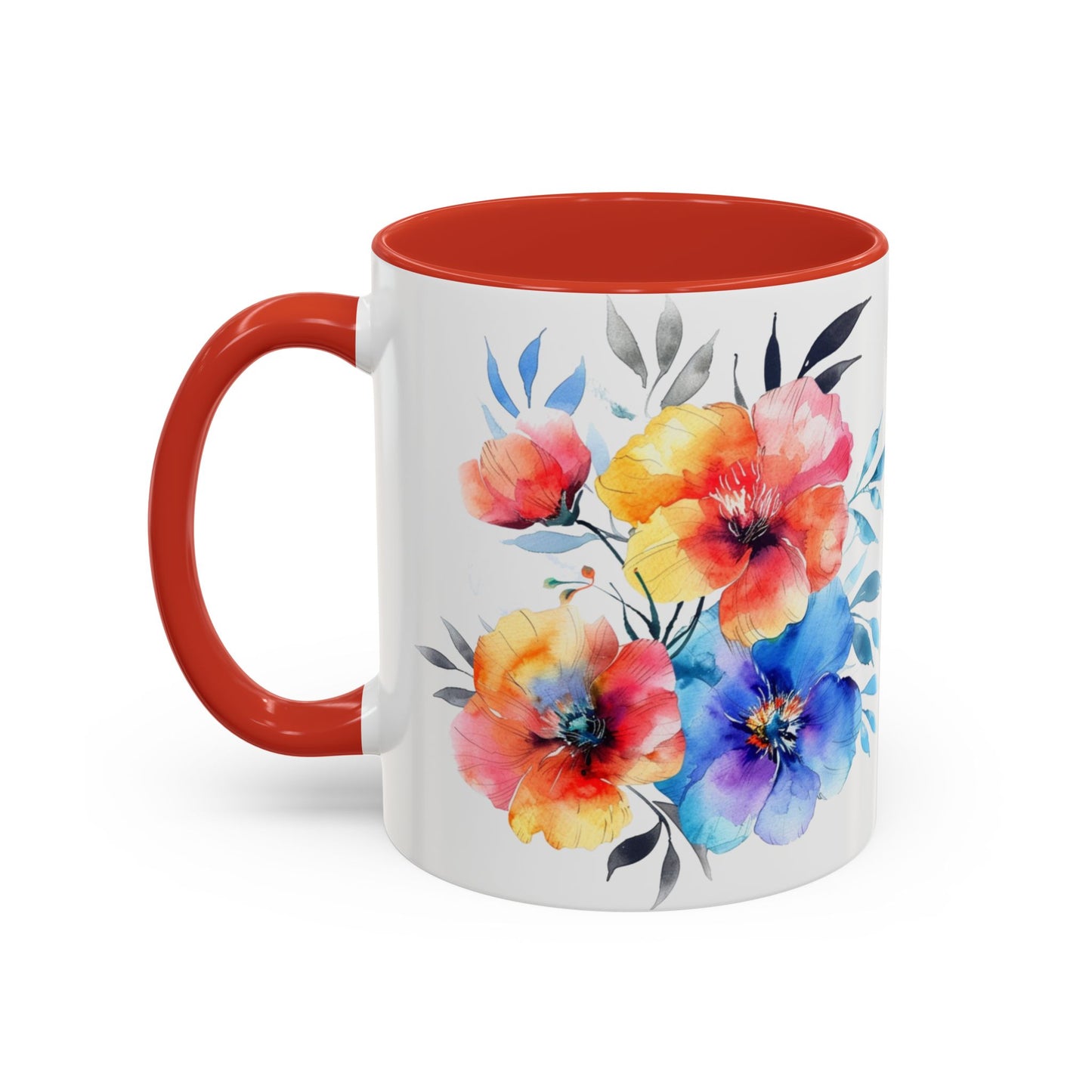 Oil colored  Wildflowers Accent Coffee Mug,  (11oz, 15oz)