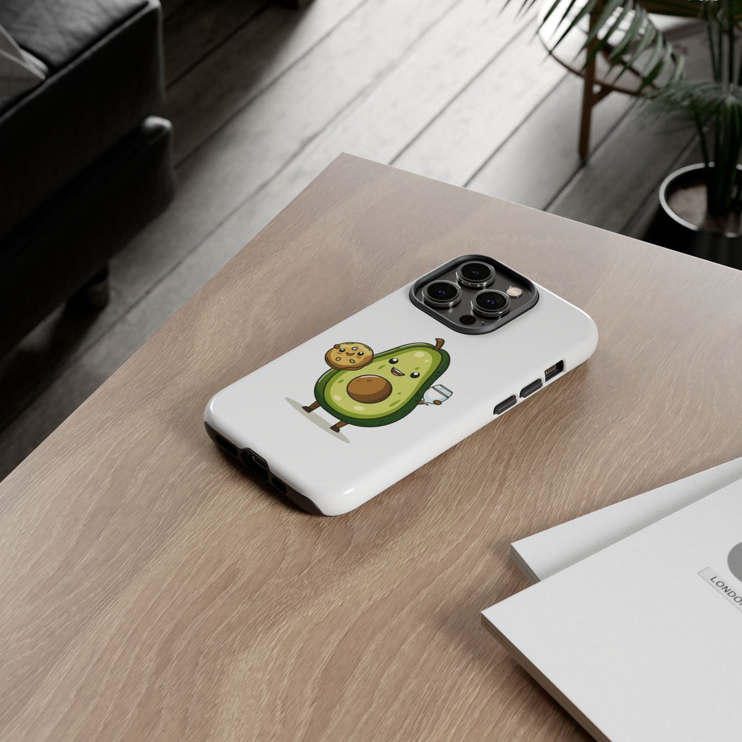 Tough Cases with Cute avocado cartoon character for iPhone, Samsung, and Google case