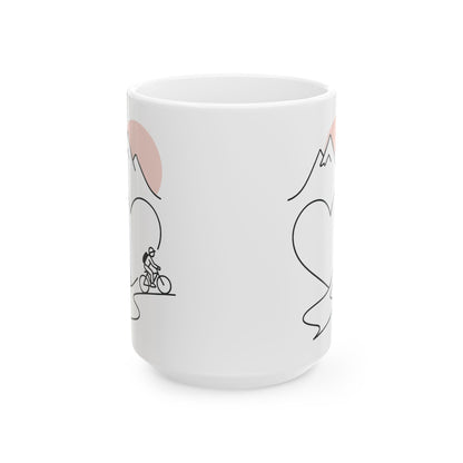 Adventure Heart Ceramic Mug - Perfect for Outdoor Lovers