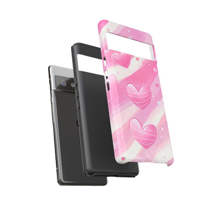 Pink Hearts Phone Case - iPhone, Samsung, and Google case