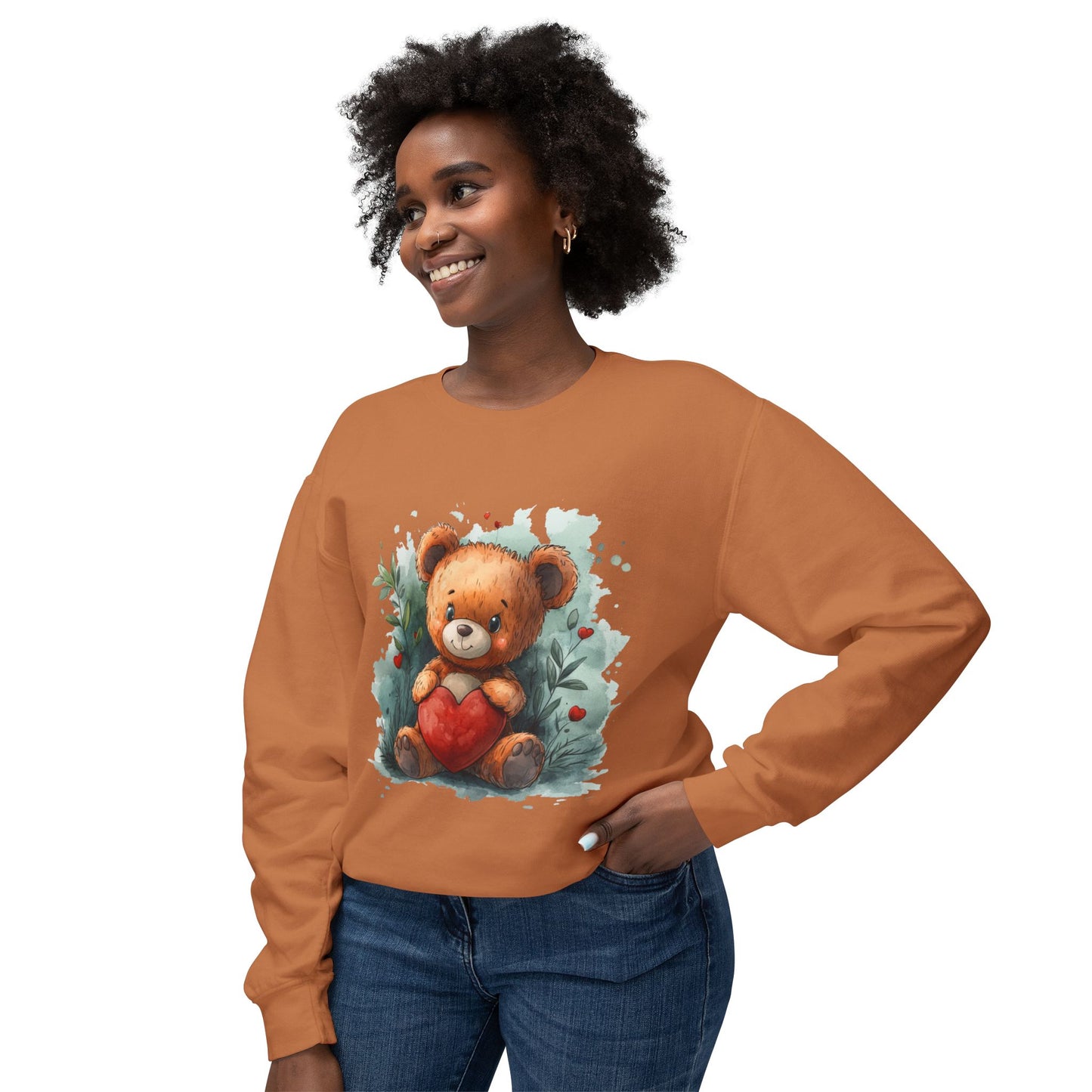 Teddy Bear Unisex Lightweight Crewneck Sweatshirt