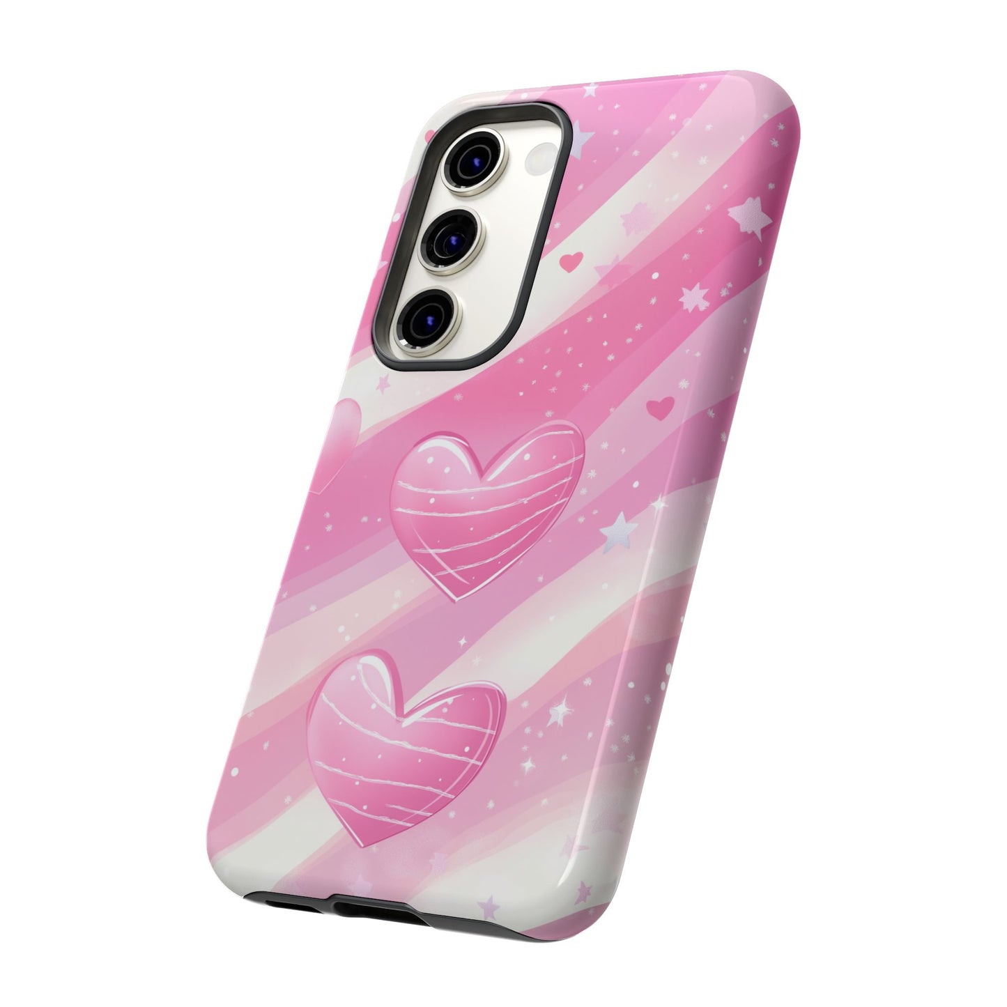 Pink Hearts Phone Case - iPhone, Samsung, and Google case