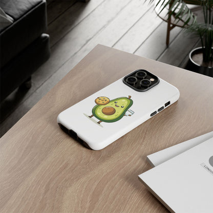 Tough Cases with Cute avocado cartoon character for iPhone, Samsung, and Google case