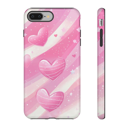 Pink Hearts Phone Case - iPhone, Samsung, and Google case