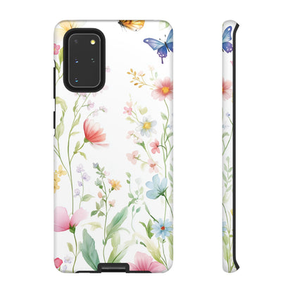 Watercolor Wildflower & Butterfly Phone Case - iPhone, Samsung, and Google case